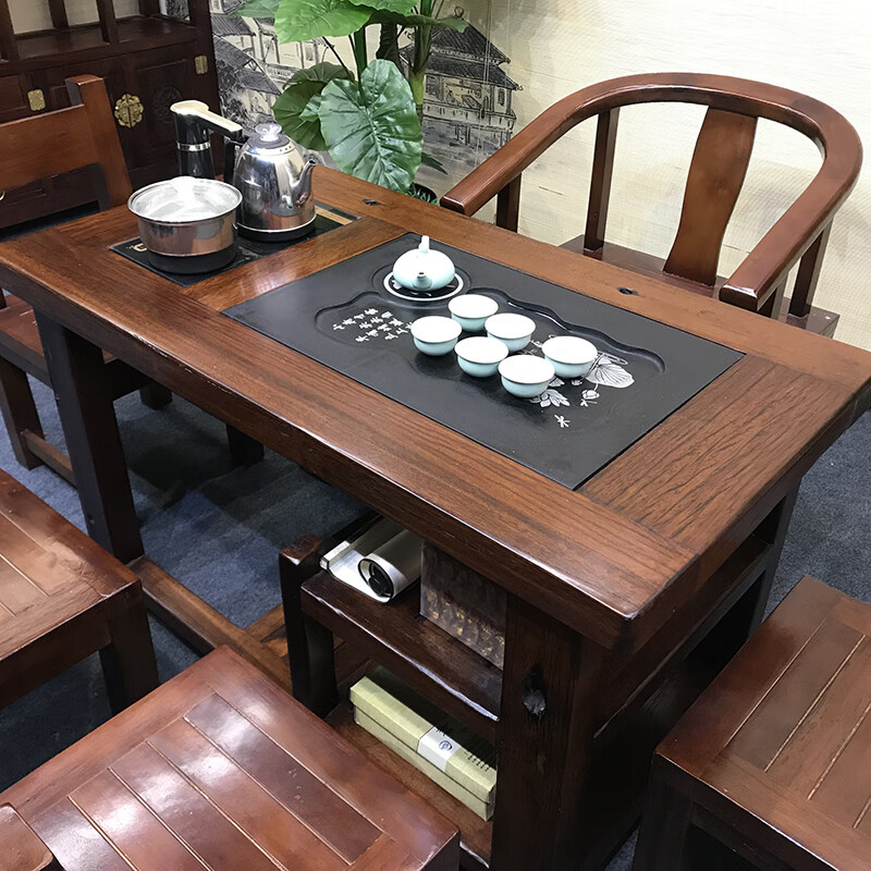 组合简约收纳喝茶一体桌功夫茶几桌阳台家具小型茶台套装喝茶桌茶海桌