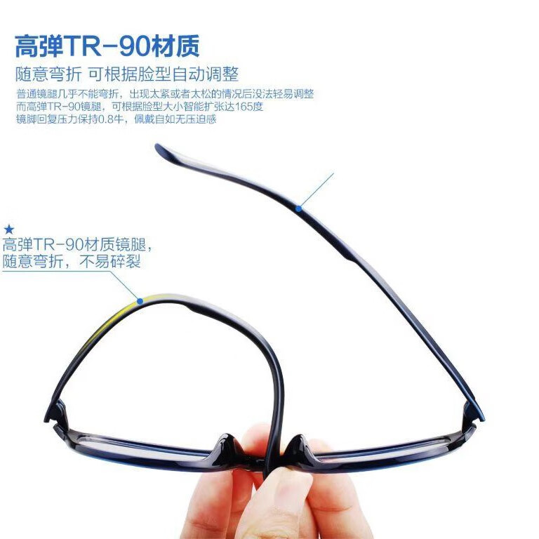 高档无螺丝老花镜防蓝光辐射时尚舒适优雅超轻男女老花眼镜 砂黑框黑腿(1个装) 智能变焦老花镜
