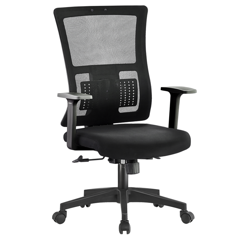 古雷诺斯 办公椅 电脑椅子 家用网布旋转升降学习会议靠背人体工学可躺椅 S144-01-全黑 尼龙脚