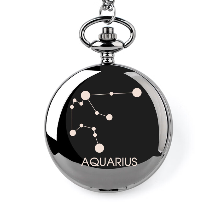 怀表复古时尚怀旧翻盖学生刻字刻可放照片相片定制机 ak1203-水瓶座