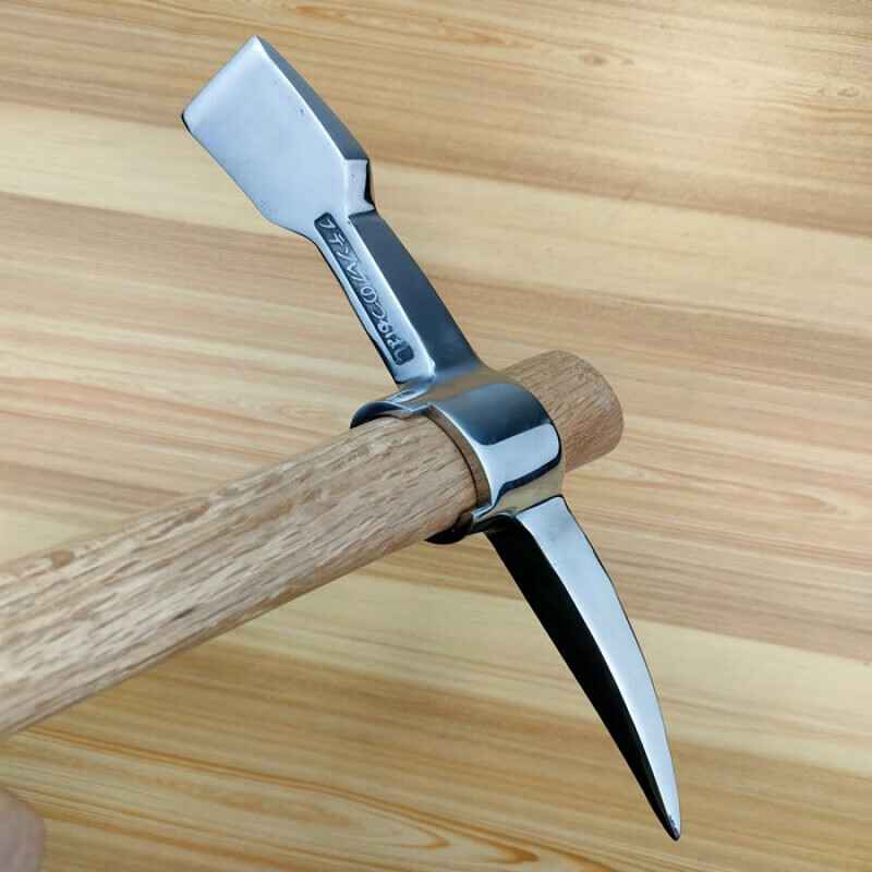 十字镐不锈钢小羊镐户外携带日本瑞士登山镐攀岩冰镐斧头 不锈钢两头