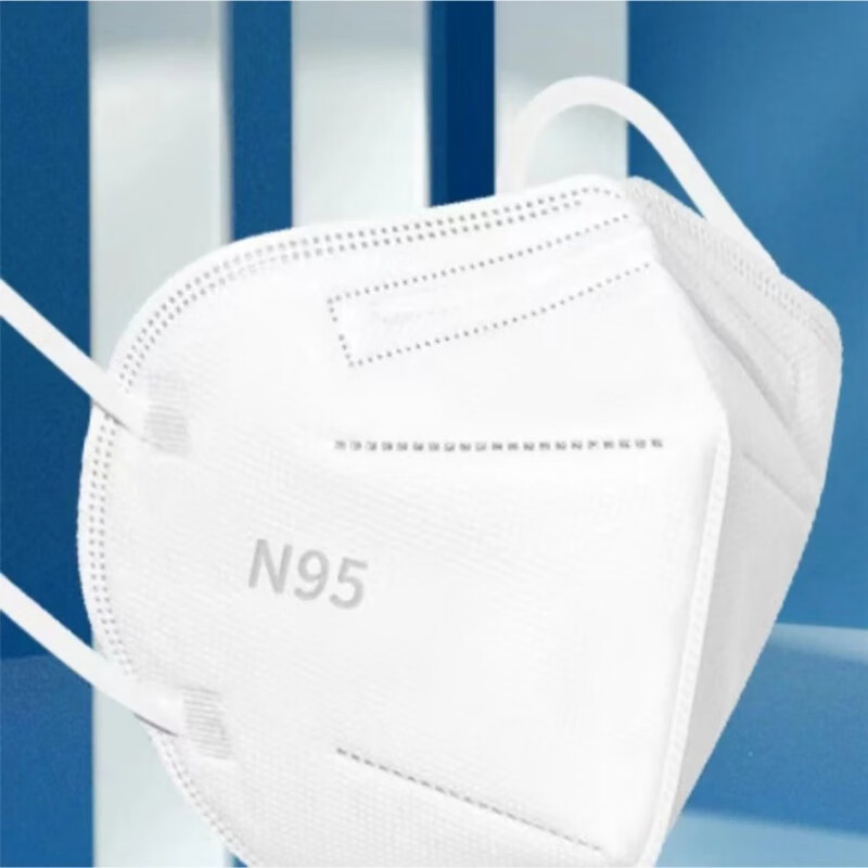 防护口罩n95级别防病毒口罩独立包装级大人用 白色100支耳挂4层景康