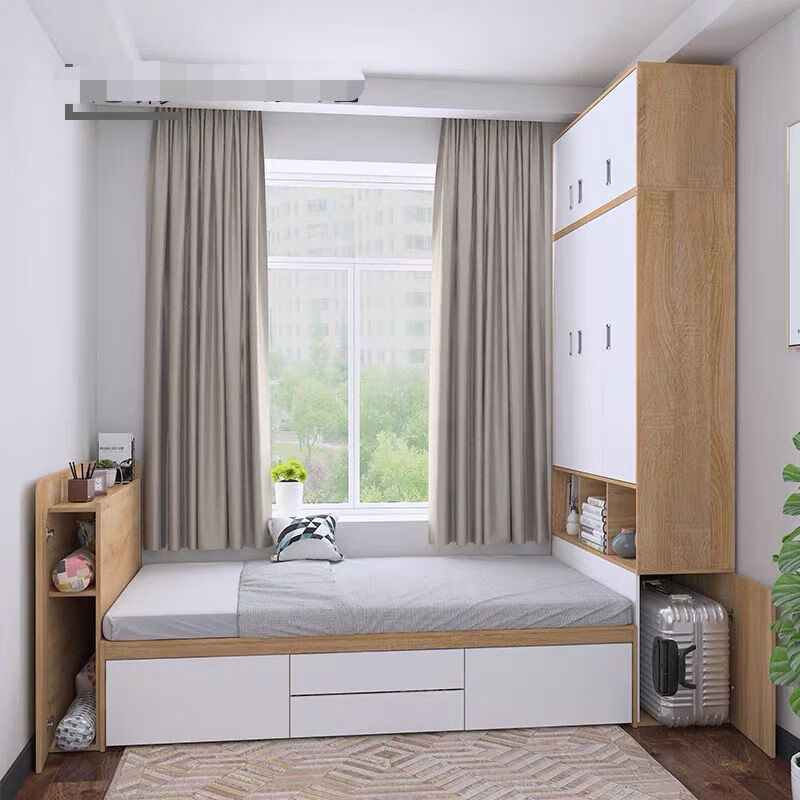8*2米床架现代储物踏踏米床衣柜一体日式小房间整体地台床箱榻榻米