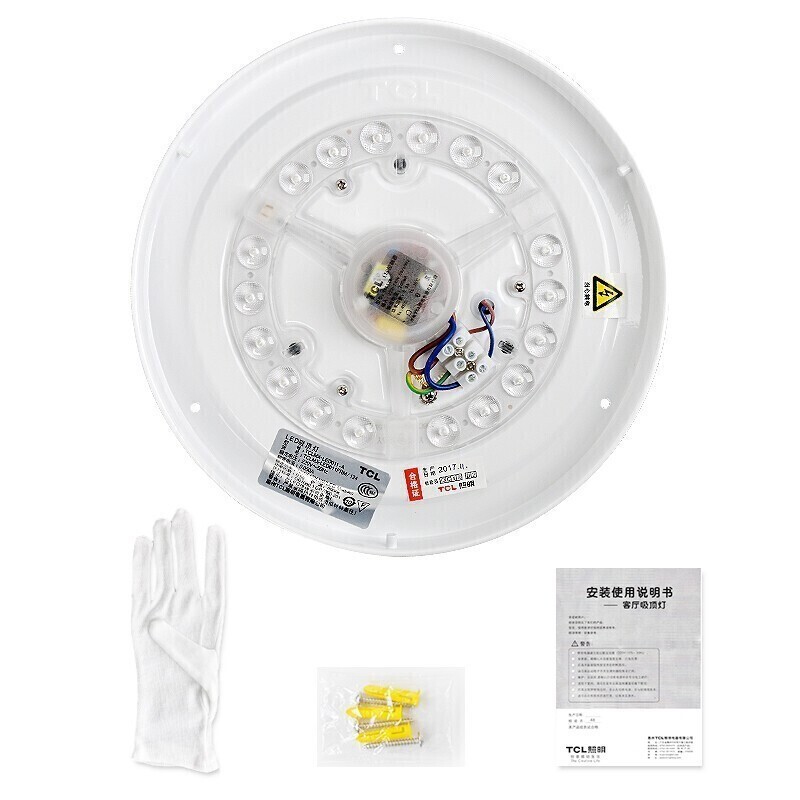 TCL 照明灯饰 LED吸顶灯 灯具 玄光过道灯卧室灯客厅灯现代简约阳台厨卫书房走廊灯 墨云-24W正白光直径38cm