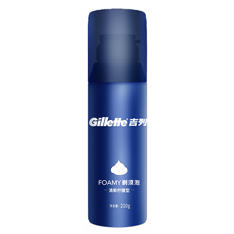 吉列（Gillette） 手动剃须泡沫刮胡膏 清新型 蓝罐柠檬剃须泡210克