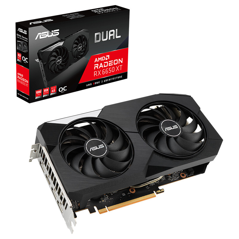 华硕(asus dual-rx6650xt-o8g amd radeon 电竞游戏显卡 竞游戏显卡