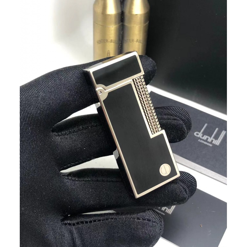 dunhill登喜路打火机英国打火机充气铜侧滑男士高档商务个性节日礼 黑