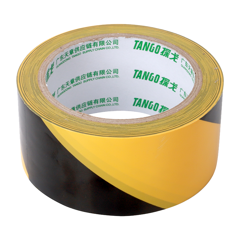 天章（TANGO）PVC警示膠帶黑黃斜紋48mm*23米*6卷斑馬工廠倉庫地標(biāo)線地板地面安全膠帶定位標(biāo)識貼警示