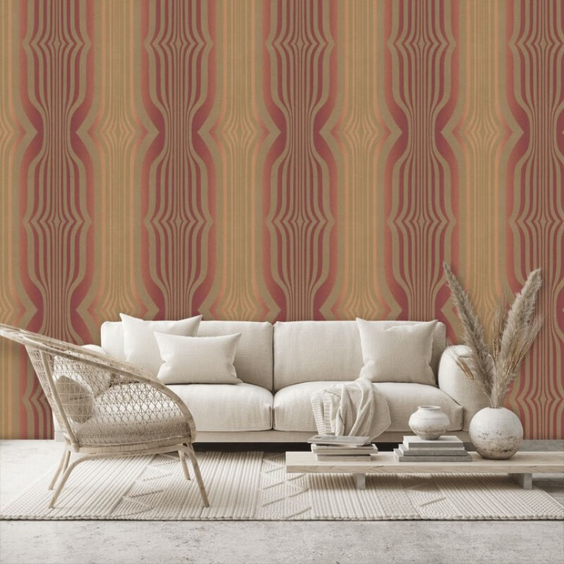 北欧几何个性波浪条纹壁纸沙发书房客厅背景墙壁布酒店民宿墙壁纸