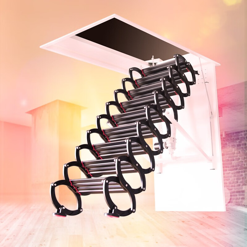 康晓乐 电动阁楼伸缩楼梯z6锻造阳极全自动升降家用隐形折叠室内梯子