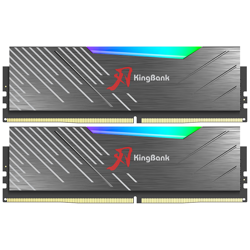 金百达（KINGBANK）DDR5内存 白刃RGB灯条 6000/6800高频内存 电竞神光同步灯条 黑刃32G(16G*2)6800RGB套条C34