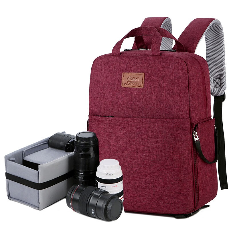 火柴人 MatchstickMen FC-8801红色 相机包 休闲双肩包 时尚多功能包 笔记本商务背包 男女双肩摄影包