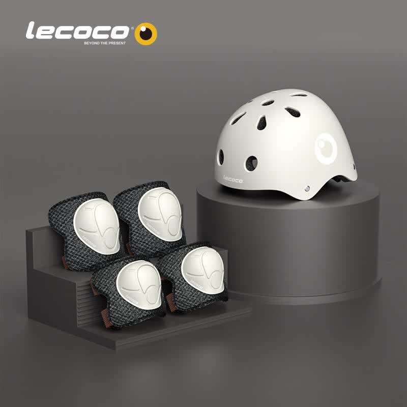 乐卡（Lecoco）儿童头盔滑板车平自行车电动车放摔儿童安全帽护具四件 奶白咖 属于什么档次？