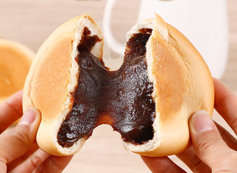 李禧记学雄早餐食品红豆夹心奶酪面包汉堡包整箱小零食 红豆味500g