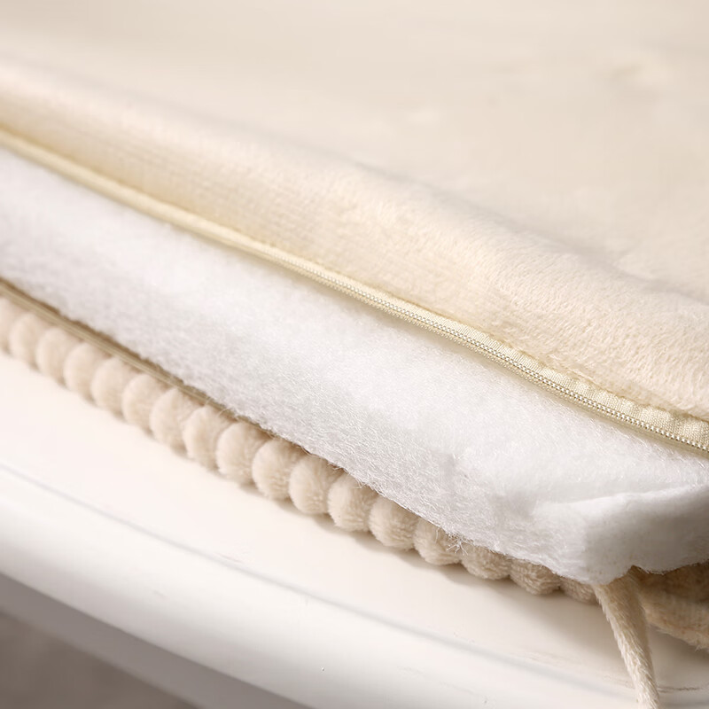 罗兰家纺 欧式餐椅垫坐垫 椅子凳子垫子坐垫带绑带防滑椅垫 餐桌椅加厚 叶倾城米色 48*47cm