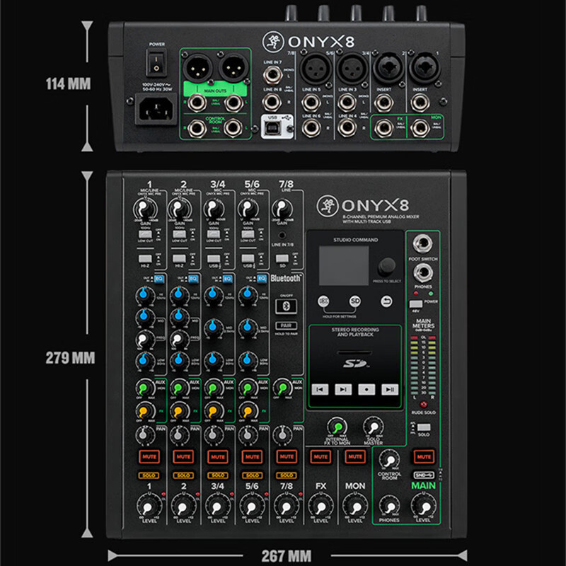 runningmanrunningman/mackie美奇onyx 8/12/16/24路usb外置声卡直播