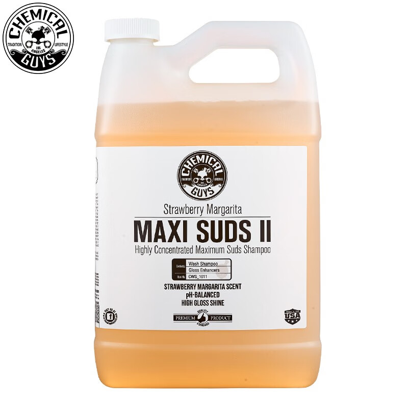 化学小子 Maxi Suds II巨多泡洗车液（草莓味）3.78升 泡沫清洁剂温和配方摩托车新能源汽车用品