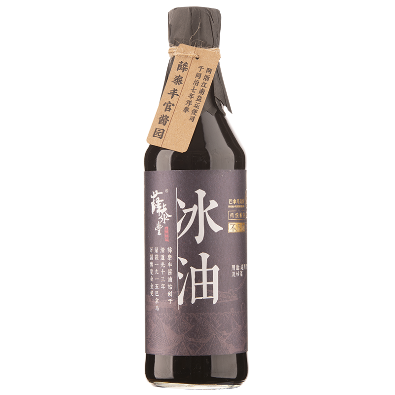 薛泰豐 冰油 特級老抽古法釀造醬油500ml 0添加防腐劑焦糖色 紅燒著色