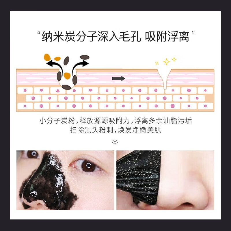 肌琳莎（JILINSHA）竹炭吸黑头面膜膏撕拉式祛粉刺清洁毛孔导出面膜鼻膜贴男女适用 竹炭吸黑头膏180g
