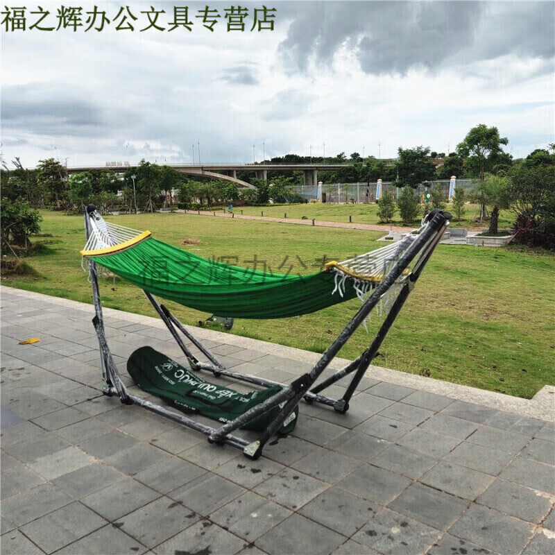 网床吊床 网床quiphuc加厚黑色折叠架 吊床室内外秋千 多款网 绿色网