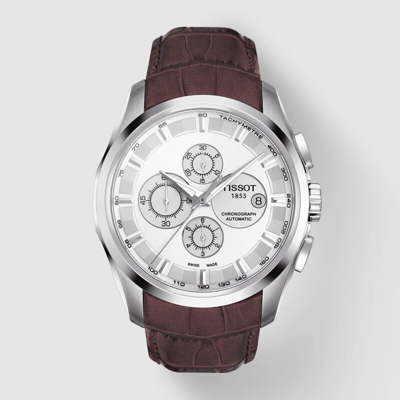 天梭(tissot)瑞表 couturier库图系列 多功能表盘计时码表 自动机械男