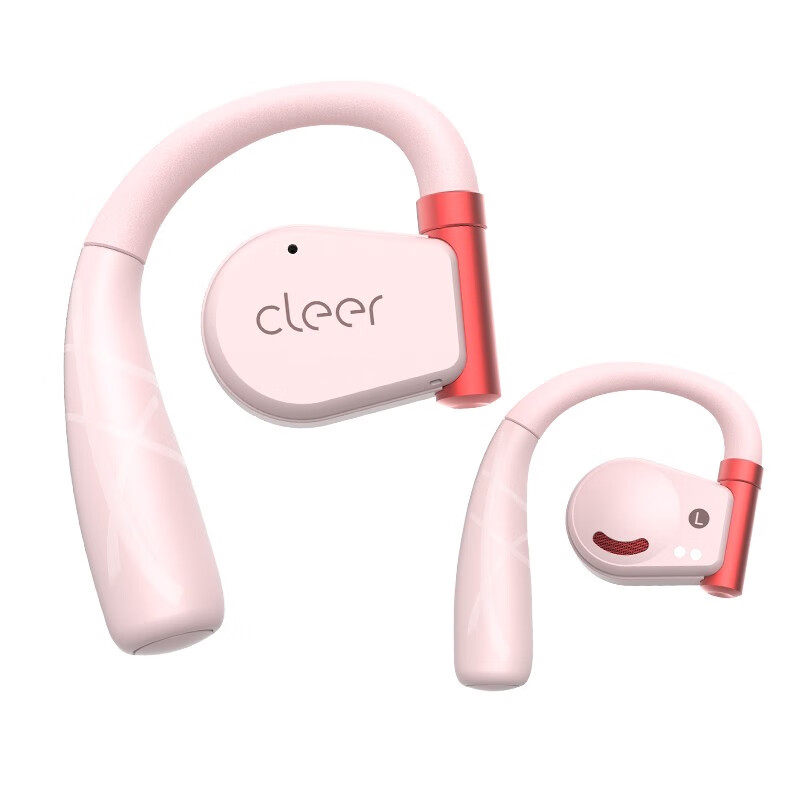 cleer任贤齐推荐高音质ARC2代不入耳开放式骨传导升级技术挂耳式运动智能无线蓝牙耳机适配华为苹果小米 粉红色【运动版】