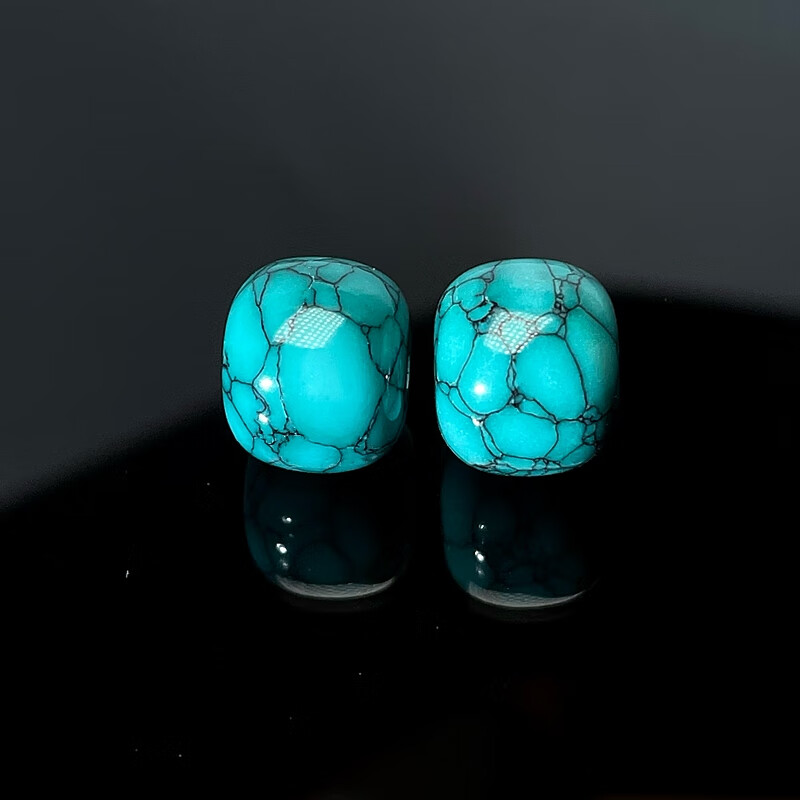 来阁绿松石圆珠配珠散珠老型珠高瓷蓝天然原矿松石小米珠隔珠单颗珠子