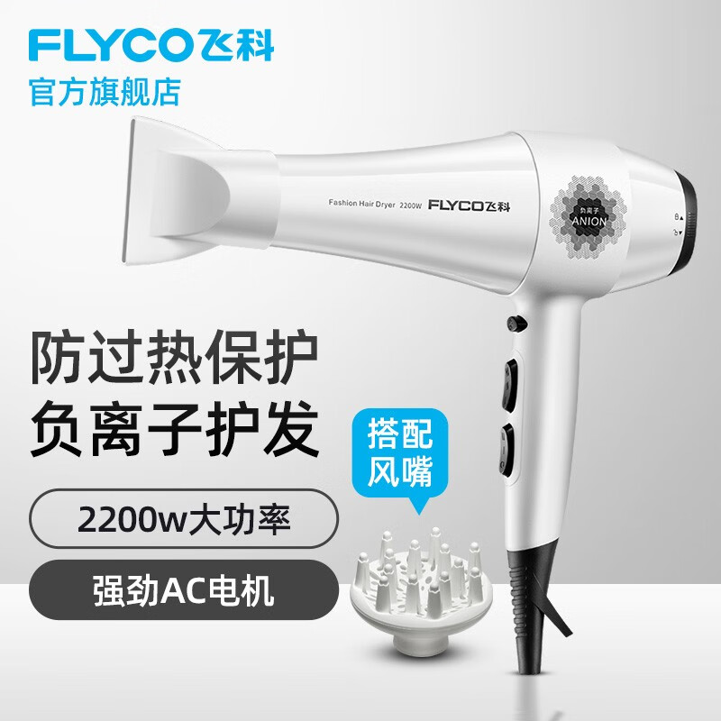 飞科 FLYCO发廊专业电吹风机FH6106大功率吹风筒负离子 2200W