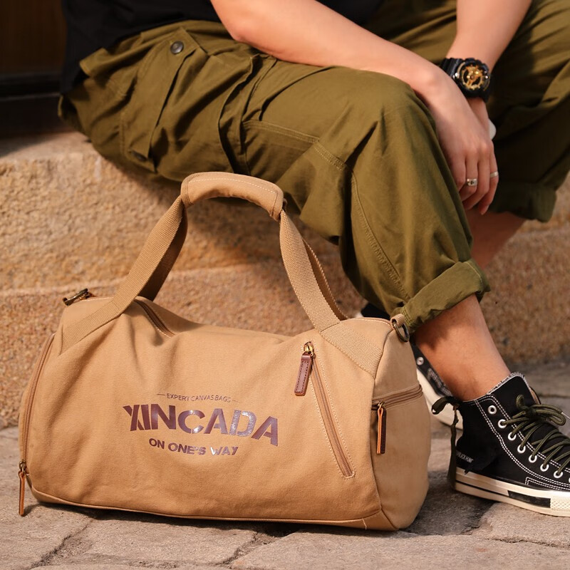 新潮代旅行包男大容量干湿分离健身包单肩训练运动斜挎包游泳手提行李包 蓝黑色【独立鞋仓】