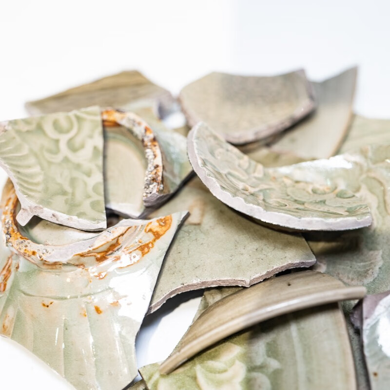 游此斋耀州窑瓷器古玩瓷器瓷片工艺品收藏瓷器碎片学习标本碎片绿釉瓷