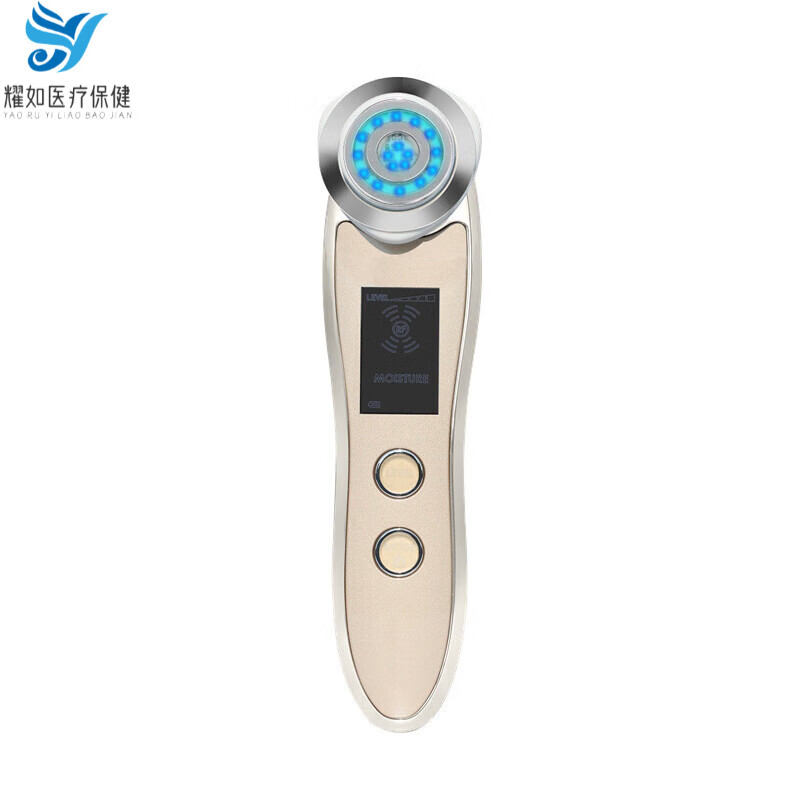 家用微电流嫩肤美容仪器面部彩光射频仪脸部射频美容仪 金色 液晶屏