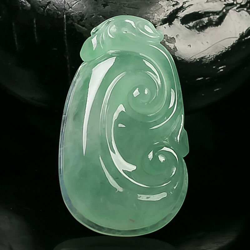 可颖a 翡翠如意吊坠吉祥如意挂件翡翠玉石吊坠玉如意送礼物 普通挂绳