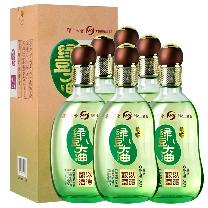 泸州老窖 绿豆大曲 礼盒装喜宴送礼佳品露酒500ml 金之豆41.