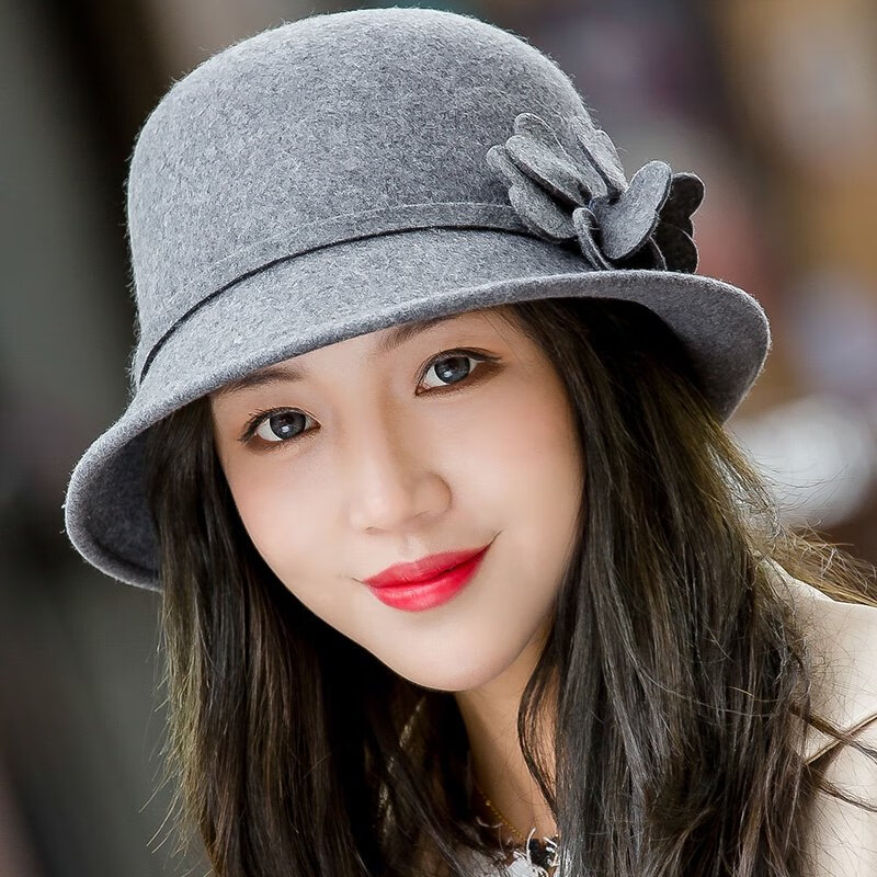 澳颜莱2020新款秋冬女式帽子英伦羊毛呢子礼帽优雅时尚渔夫帽女秋季