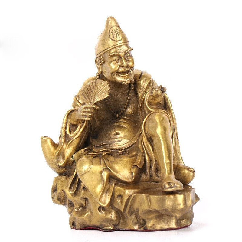 瑞亿祥 铜活佛济公像济颠和尚像铜器摆件道济降龙像家居客厅办公室