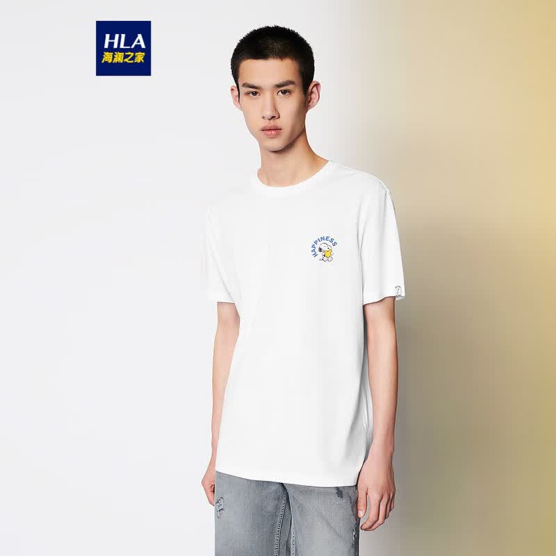 系列卡通印花圆领短袖男hntbw2u029a漂白花纹(67)京东仓180/96a(xl)