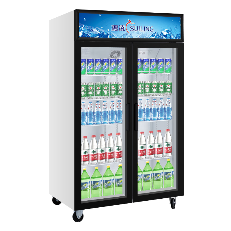 穗凌(SUILING)825升展示柜冷藏柜 冰柜商用立式保鲜柜 大容量超市冰箱啤酒饮料柜 冷风循环双门LG4-860M2F-E100039762520