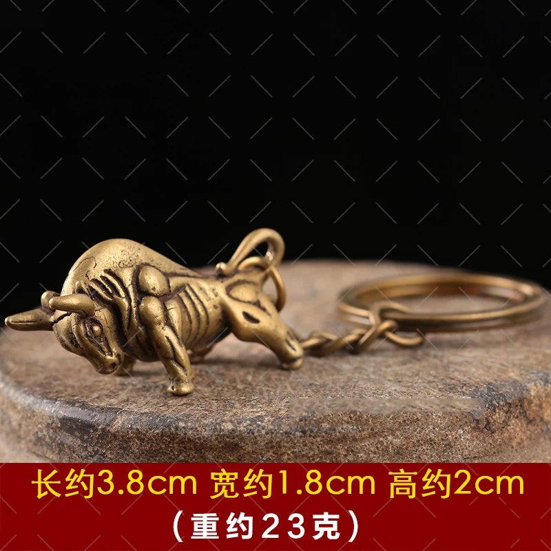器】黄铜牛摆件华尔街旺市牛铜工艺品装饰品-gysy-012 复古迷你牛长3