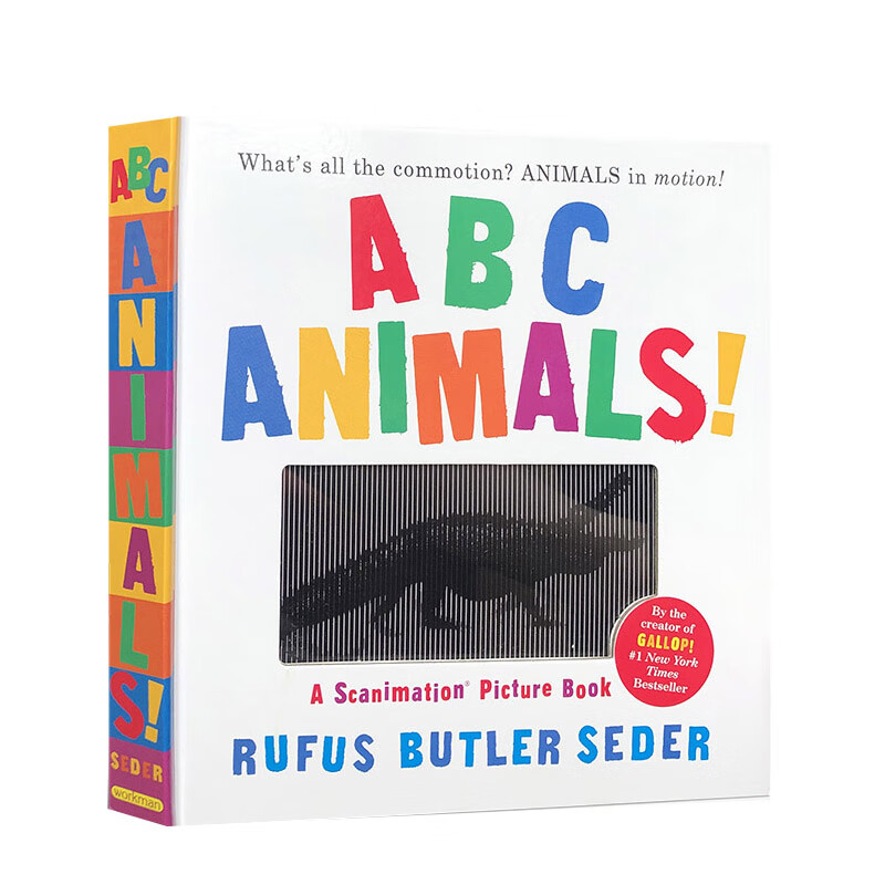 英文原版光与影视觉动画书系列 A Scanimation Picture BookABC Animals/Waddle/Gallop 动物ABC/马步会动的 光与影视觉动画书 ABC Animals!