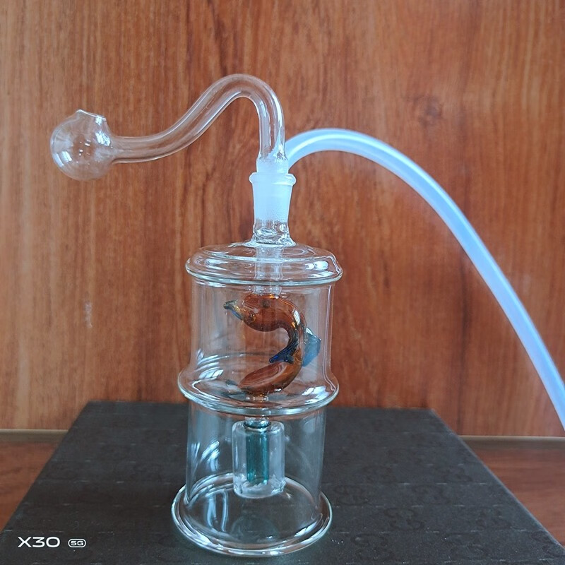 【格逸47沙楞小鱼水烟壶】双重过滤玻璃水烟壶全套 水烟斗过滤烟嘴