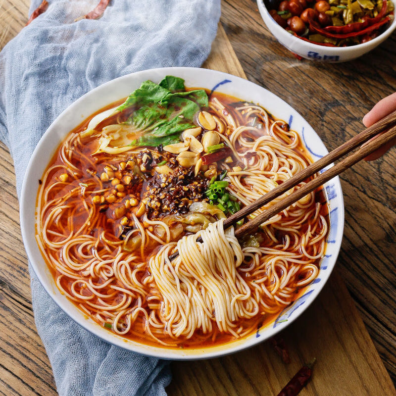 面厨娘正宗重庆小面6包麻辣味细面独立包装方便速食挂面198g含5包调味