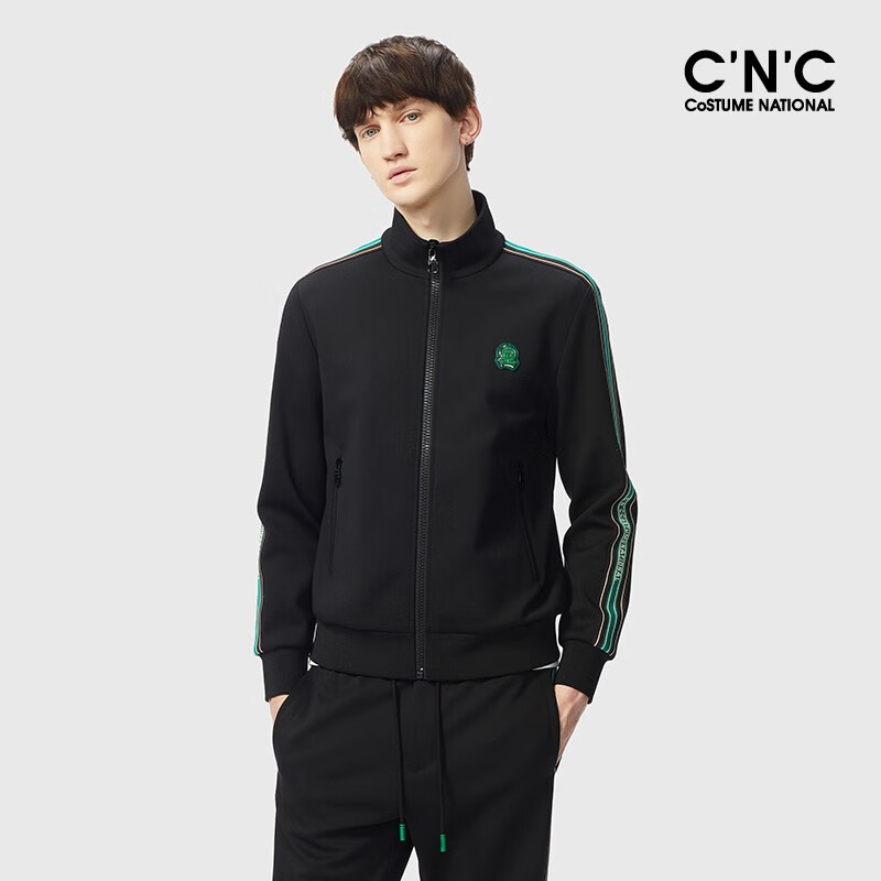 C’N’C【轻奢衣服】CNC男装春夏新款夹克外套品牌男运动衫 黑色 46(165/84A)