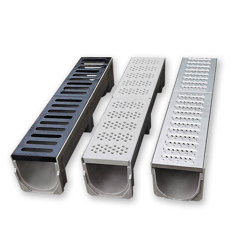 花南玉成品排水槽树脂线性排水沟u型槽雨水导流槽厨房下水道不锈钢