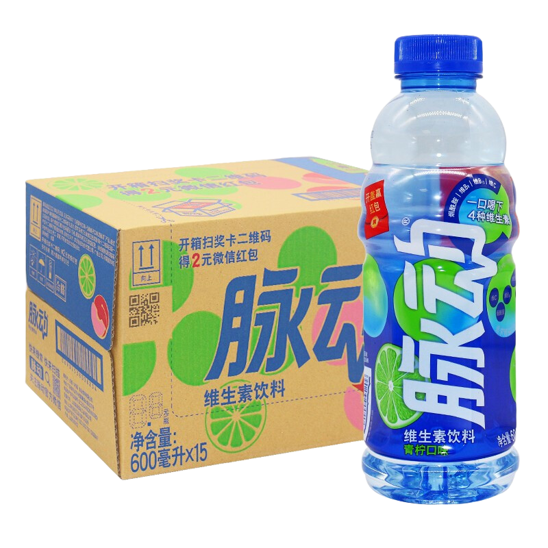 Mizone 脉动 维生素饮料 青柠口味 600ml*15瓶