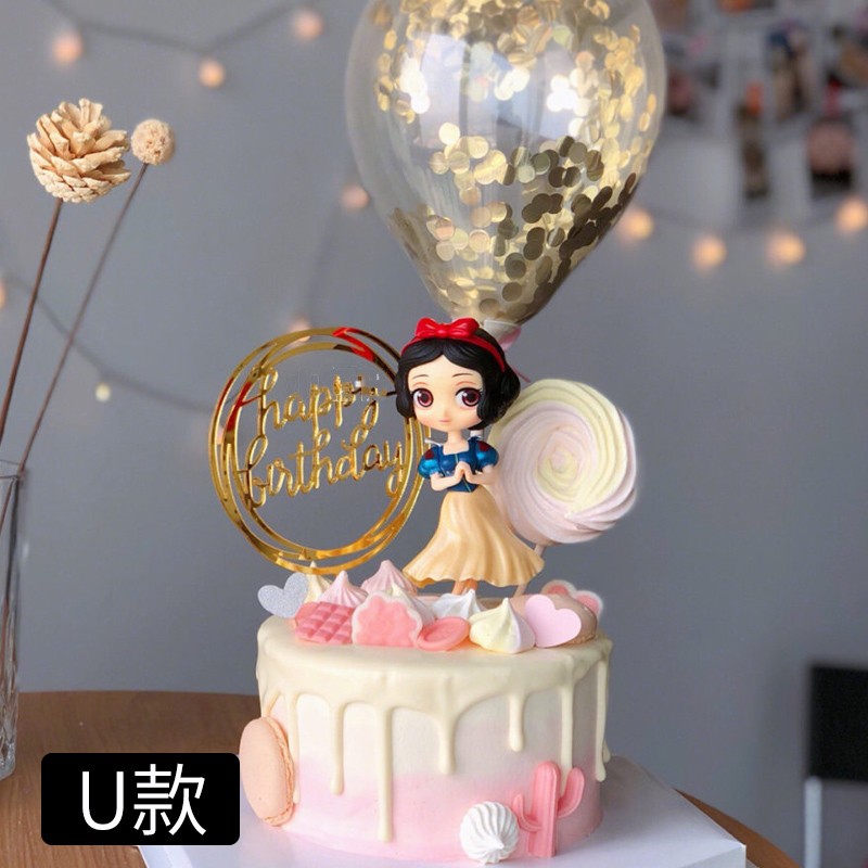 芙瑞多 兒童蛋糕兒童男女卡通送公主蛋糕芭比娃娃白雪公主全國同城配送 白雪公主U款 6寸