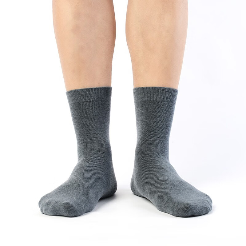 可代尔秋冬羊毛男袜保暖不臃肿舒适亲肤不扎脚男士中筒商务休闲厚毛袜子 深橄榄绿2双+深岩灰2双/ 4双