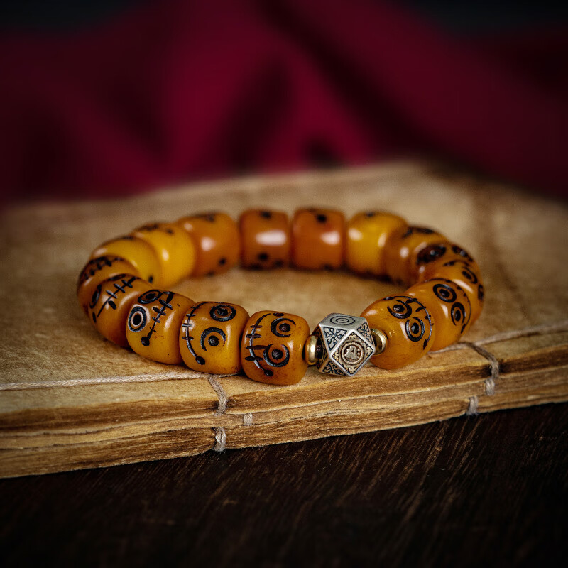 生肖本命佛手串牦牛骨守护佛珠女男款古风文玩手链女 梵文款-生肖鼠