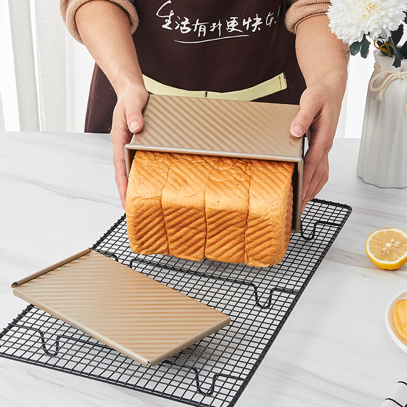 杰凯诺 吐司模具吐司盒土司模具面包模具 烤面包模具烤面包用做面包 金色
