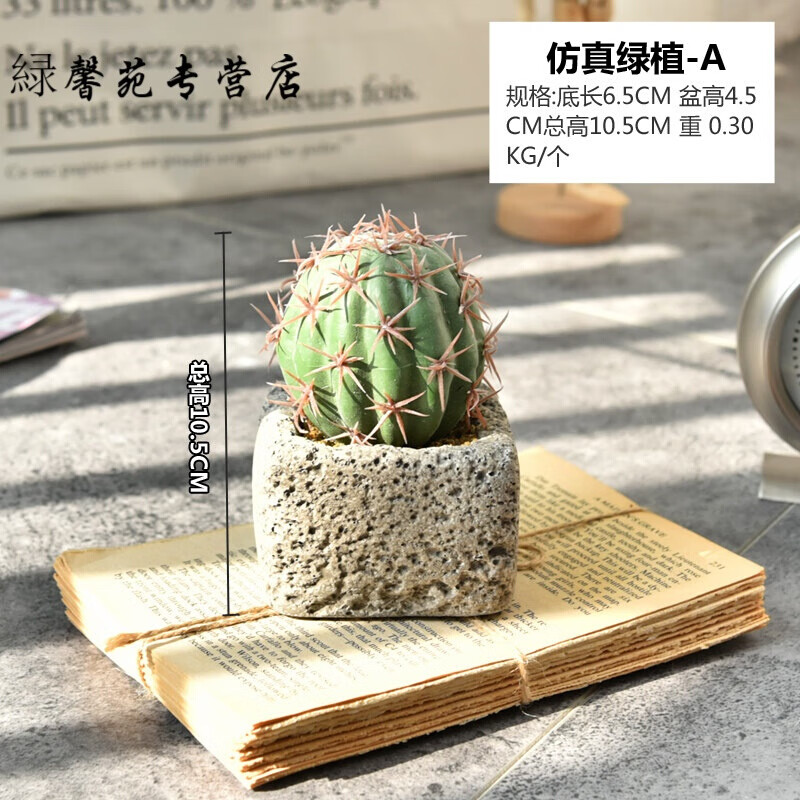 l創(chuàng  )意仿真仙人掌盆栽客廳室內辦公室櫥窗仙人柱植物盆景大擺件 仿古仙人掌-A
