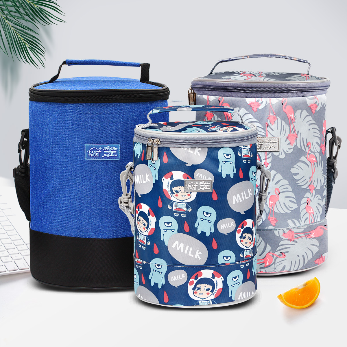 古莎（GUSHA） 圆形保温饭盒袋子套三层加厚铝箔早餐带饭兜学生装碗便当手提包 方包-黑色